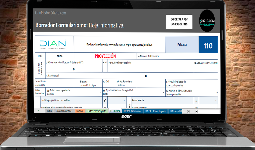 NUEVO Liquidador de Proyección de Impuesto de Renta Personas Jurídicas Año gravable 2024